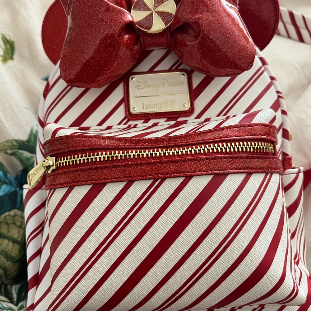 Loungefly Candy Cane Striped Backpack Disney parks